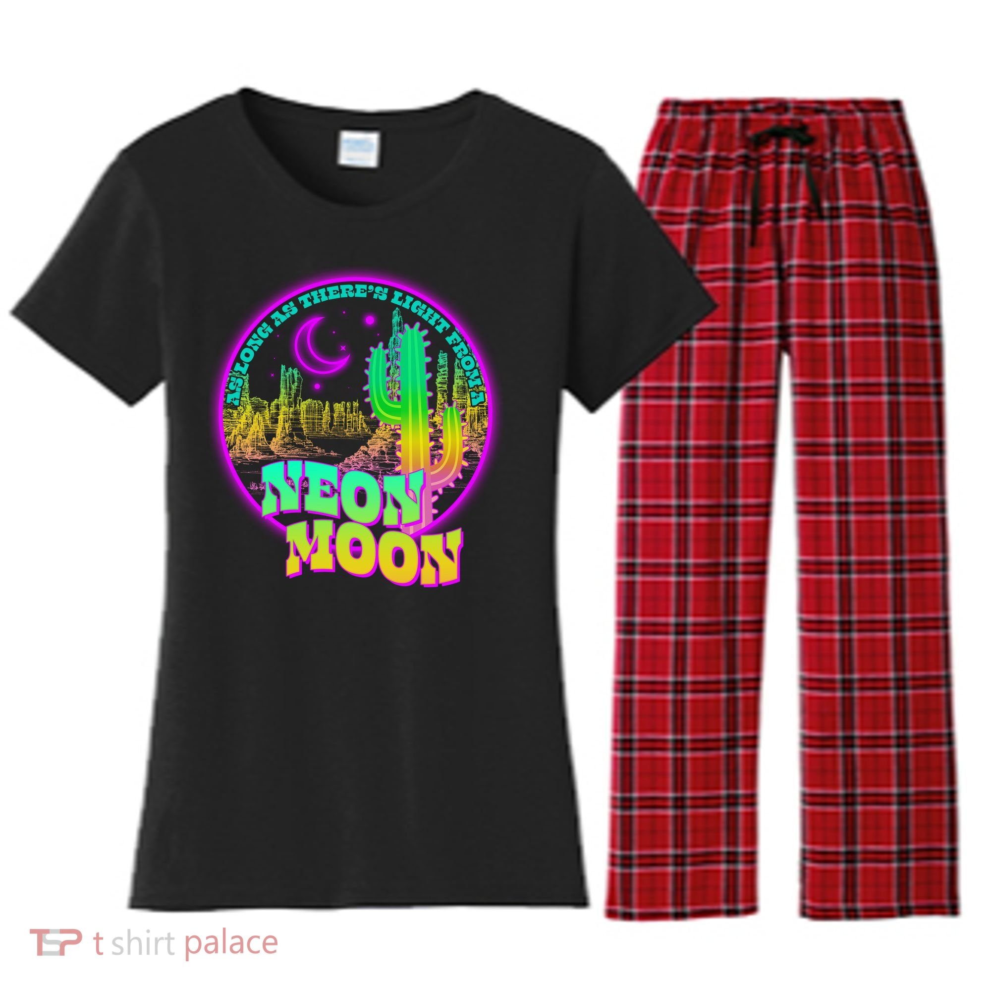 As Long As There's Light From A Neon Moon Women's Flannel Pajama Set