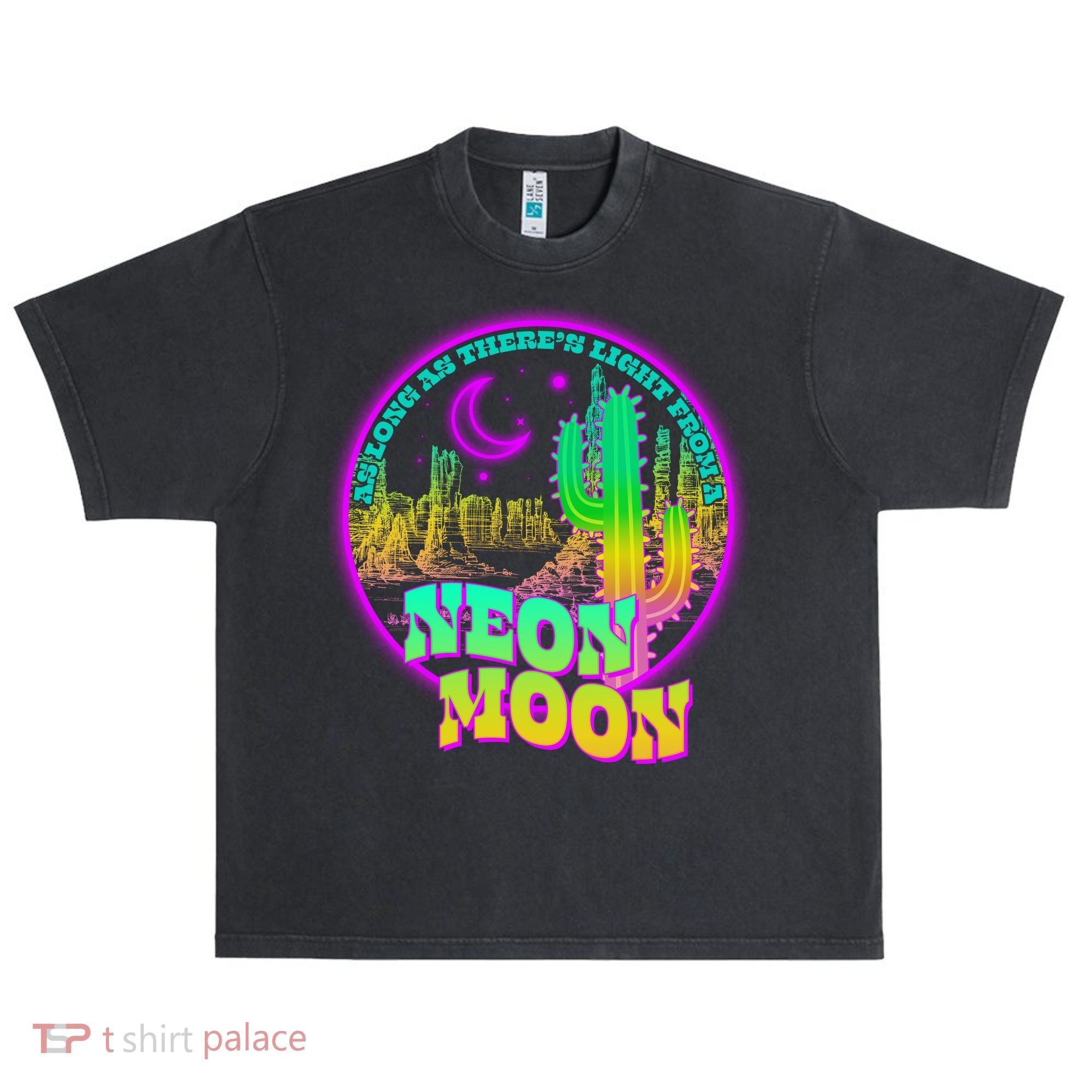 As Long As There's Light From A Neon Moon Urban Oversized Heavyweight T-Shirt