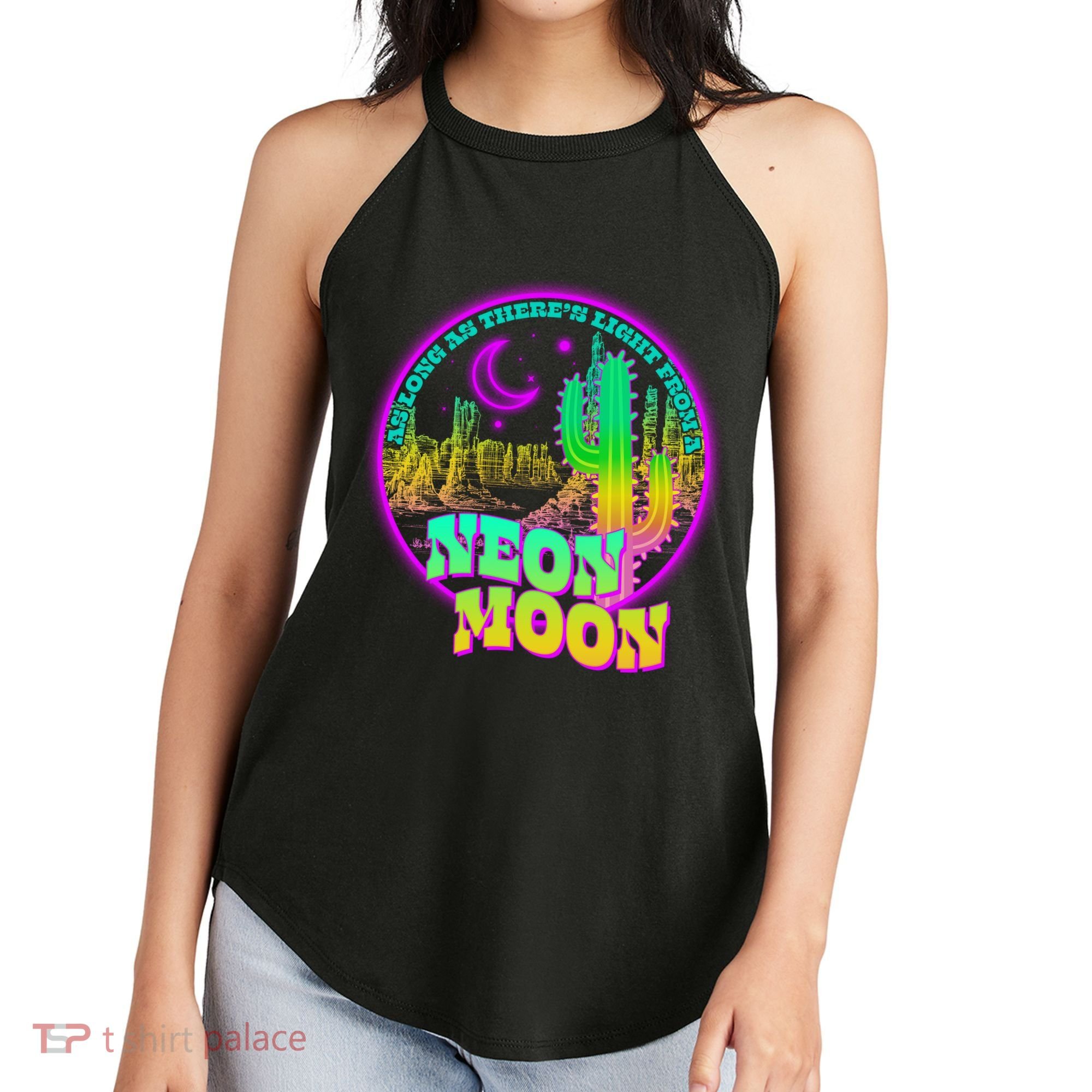 As Long As There's Light From A Neon Moon Women's Perfect Tri Rocker Tank
