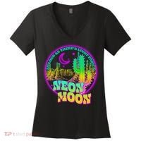 As Long As There's Light From A Neon Moon Women's V-Neck T-Shirt thumb 0