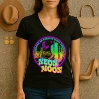 As Long As There's Light From A Neon Moon Women's V-Neck T-Shirt thumb 3