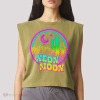 As Long As There's Light From A Neon Moon Garment-Dyed Women's Muscle Tee thumb 2