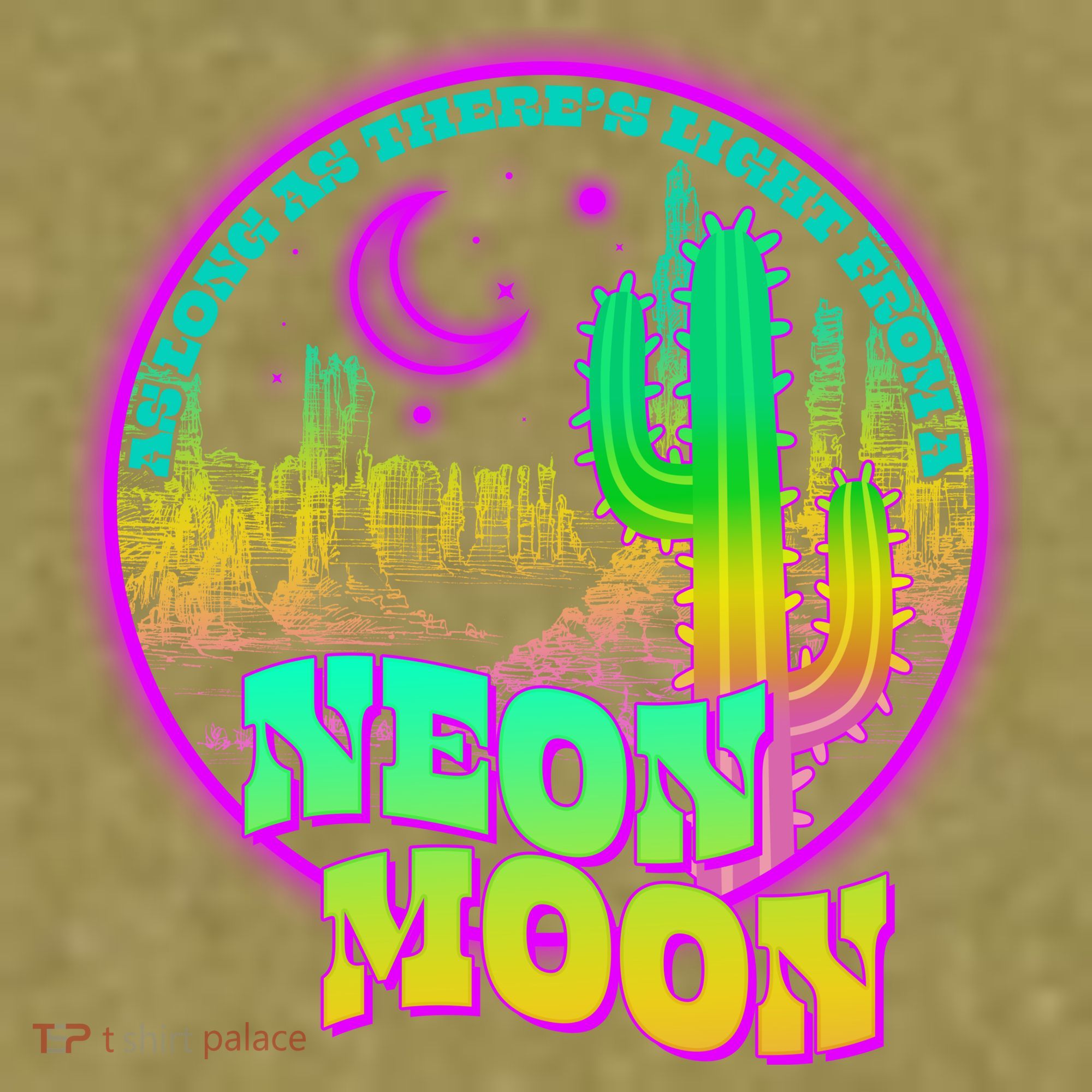 As Long As There's Light From A Neon Moon Garment-Dyed Women's Muscle Tee