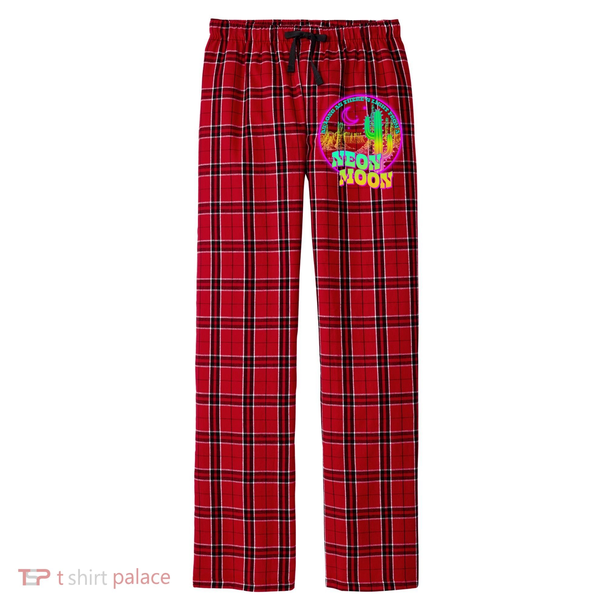 As Long As There's Light From A Neon Moon Men's Flannel Plaid Pajama Pants