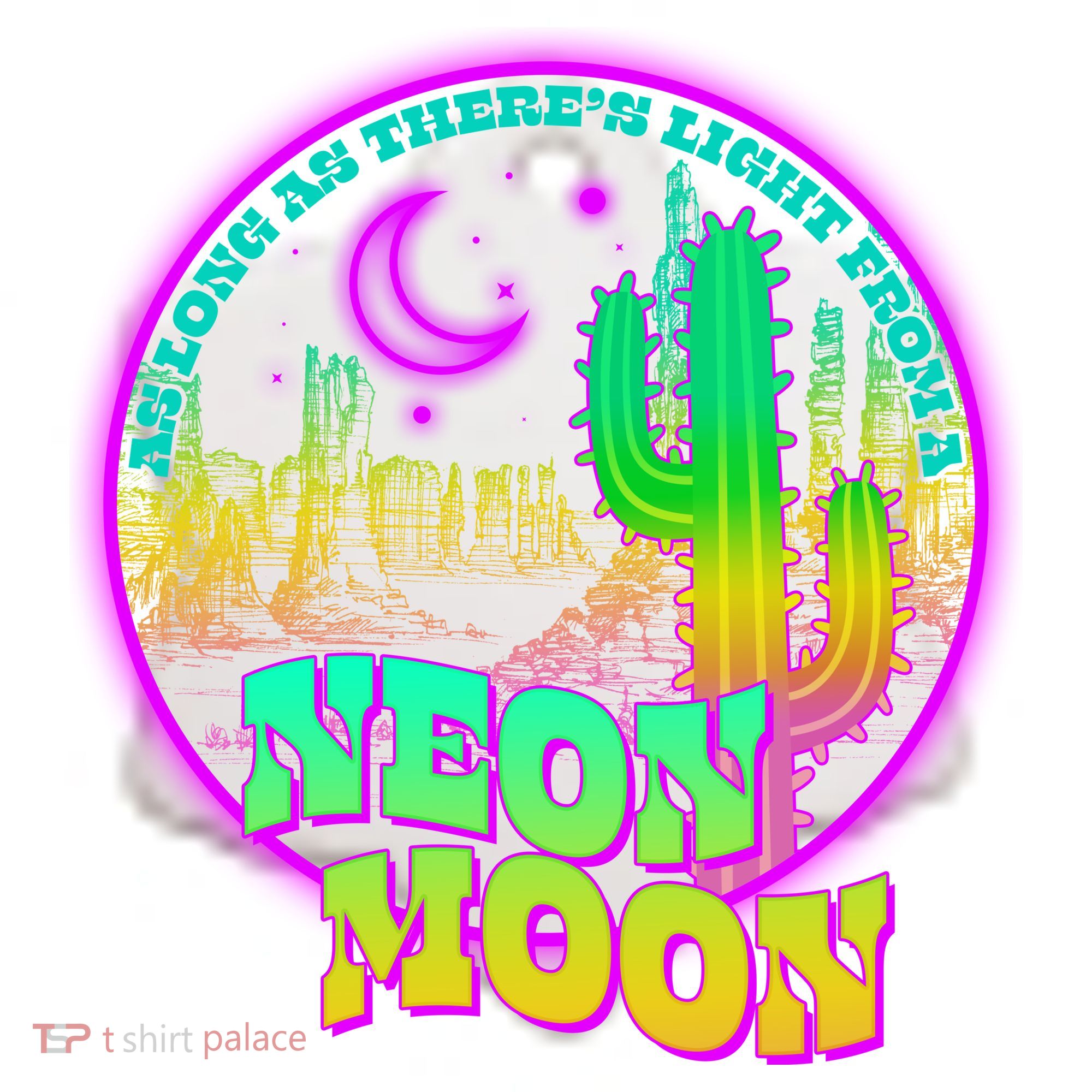 As Long As There's Light From A Neon Moon Ceramic Ornament