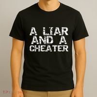 A Liar & A Cheater Caught Cheating Gift Sarcastic Breakup T-Shirt thumb 3