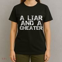 A Liar & A Cheater Caught Cheating Gift Sarcastic Breakup T-Shirt thumb 4