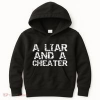 A Liar & A Cheater Caught Cheating Gift Sarcastic Breakup Kids Hoodie thumb 0