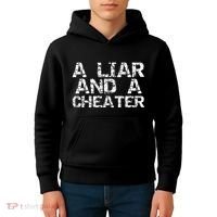 A Liar & A Cheater Caught Cheating Gift Sarcastic Breakup Kids Hoodie thumb 4