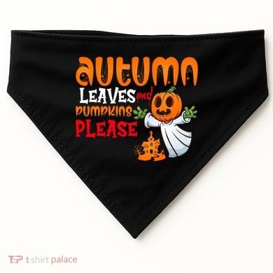 Autumn Leaves And Pumpkins Please USA-Made Doggie Bandana