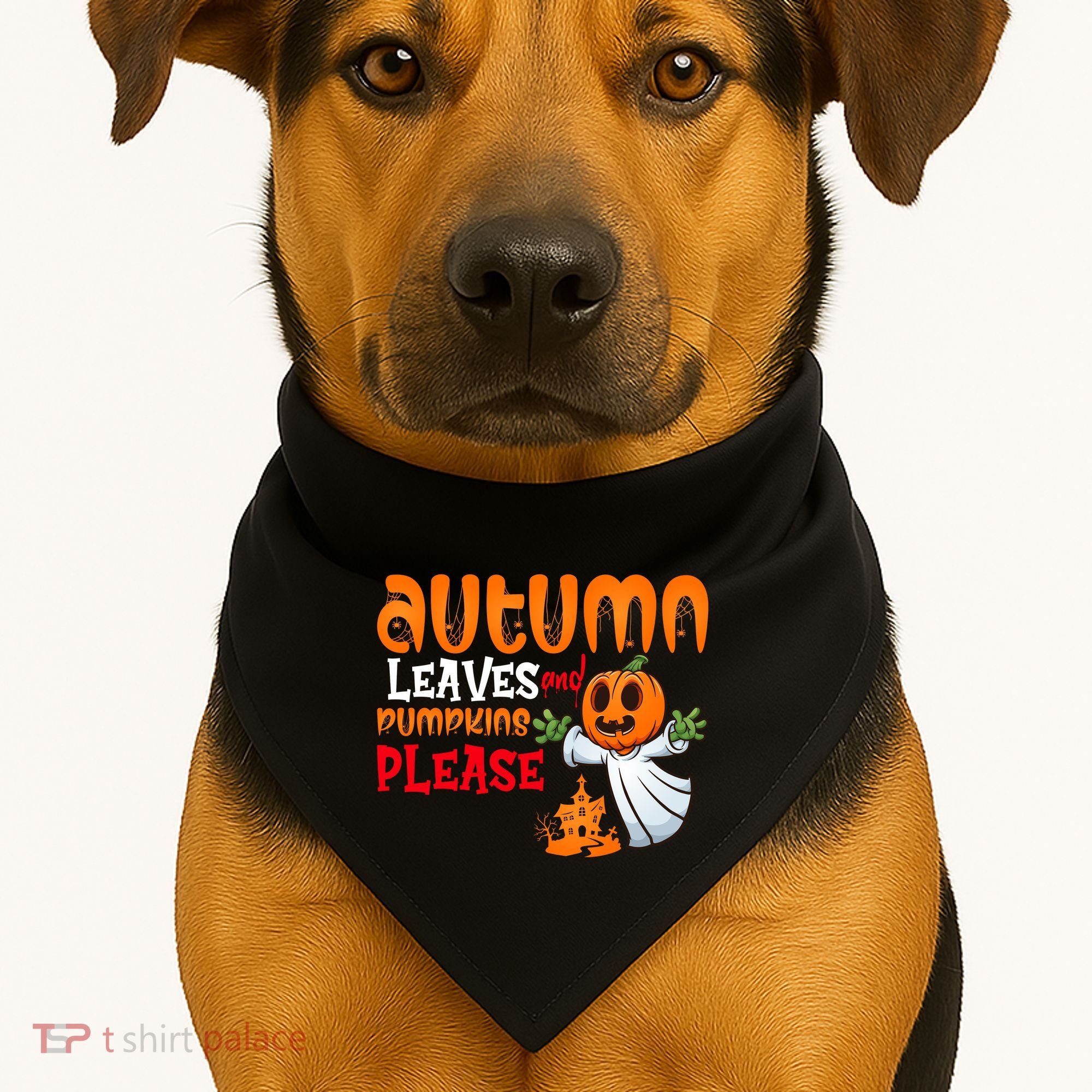 Autumn Leaves And Pumpkins Please USA-Made Doggie Bandana