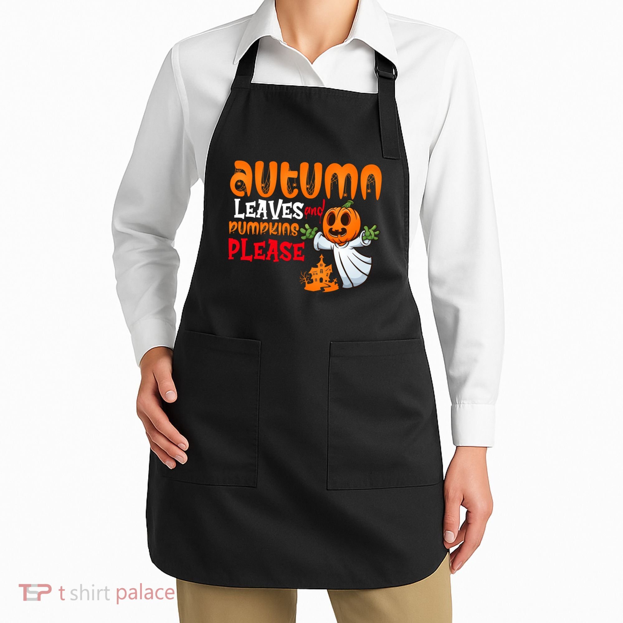 Autumn Leaves And Pumpkins Please Apron