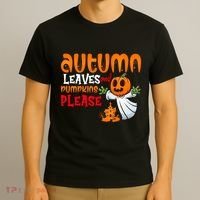 Autumn Leaves And Pumpkins Please T-Shirt thumb 3