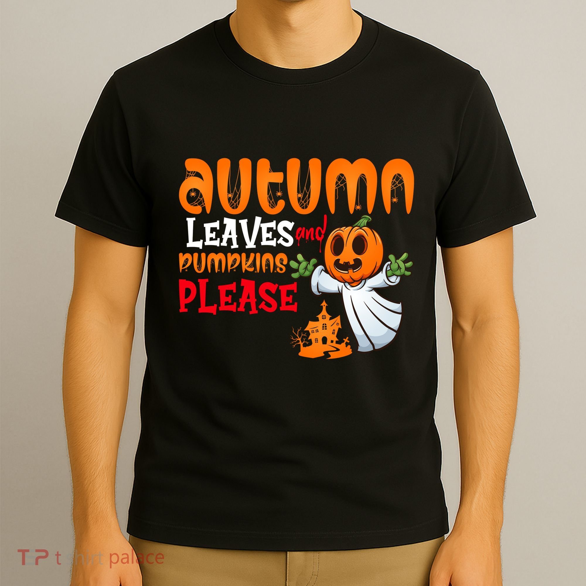 Autumn Leaves And Pumpkins Please T-Shirt