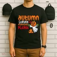 Autumn Leaves And Pumpkins Please T-Shirt thumb 6