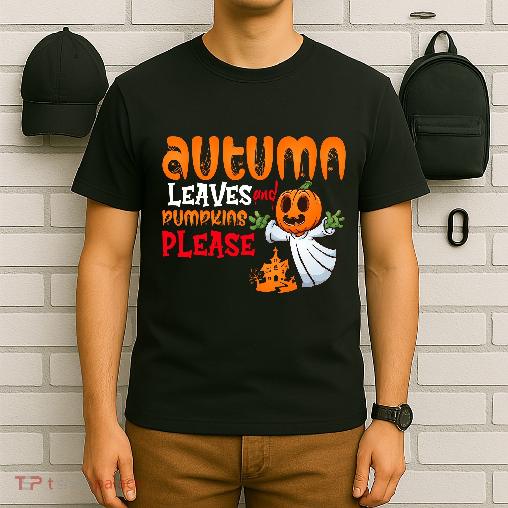 Autumn Leaves And Pumpkins Please T-Shirt