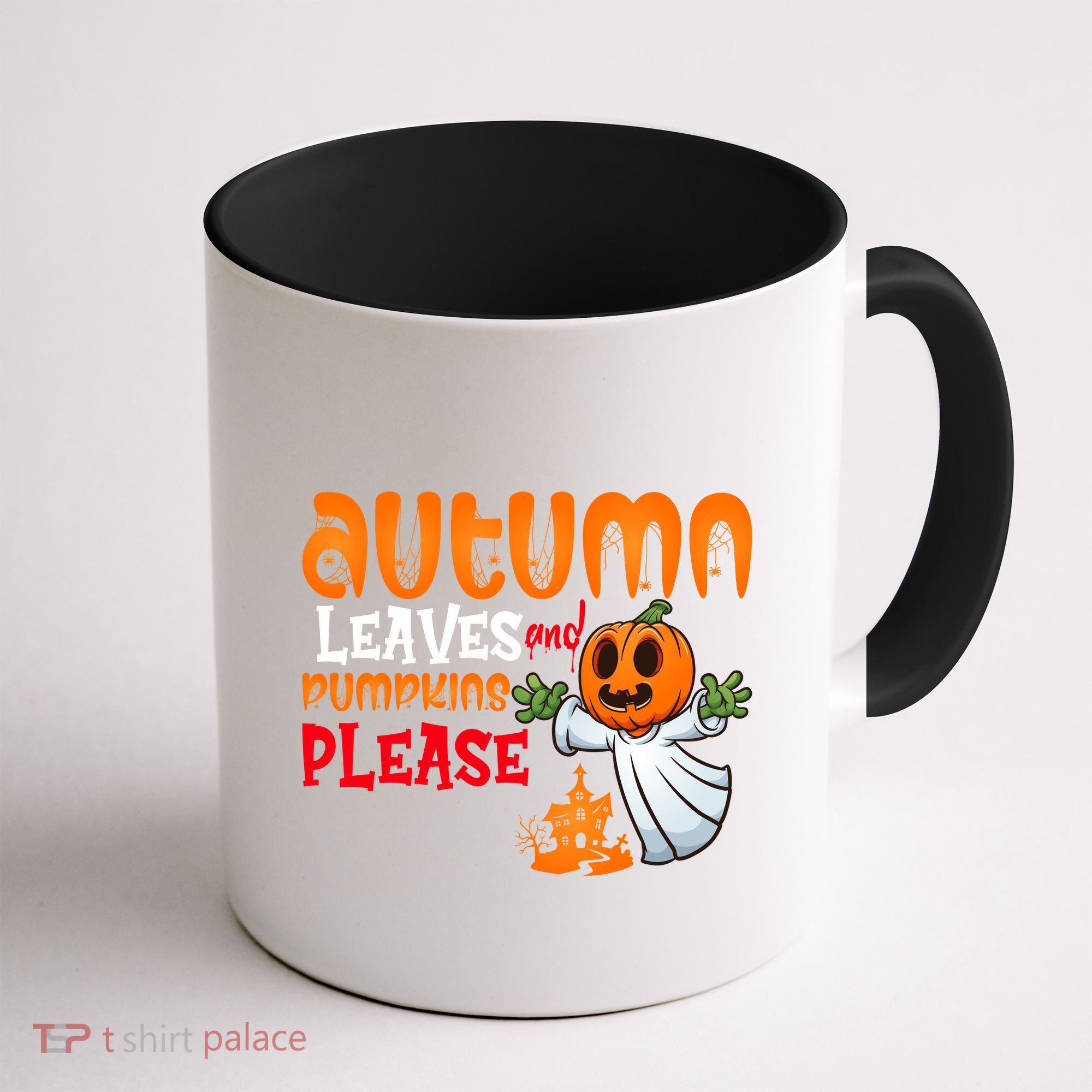 Autumn Leaves And Pumpkins Please Coffee Mug