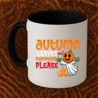Autumn Leaves And Pumpkins Please Coffee Mug thumb 2