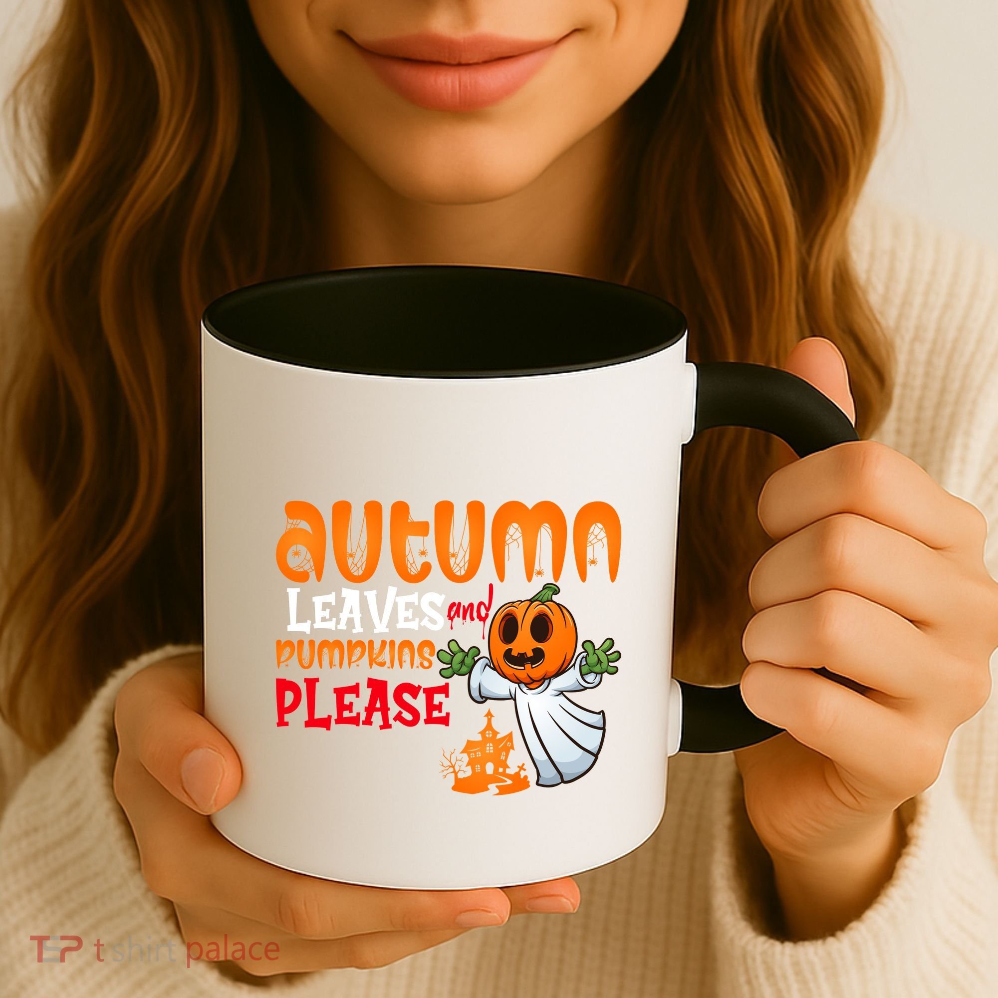 Autumn Leaves And Pumpkins Please Coffee Mug