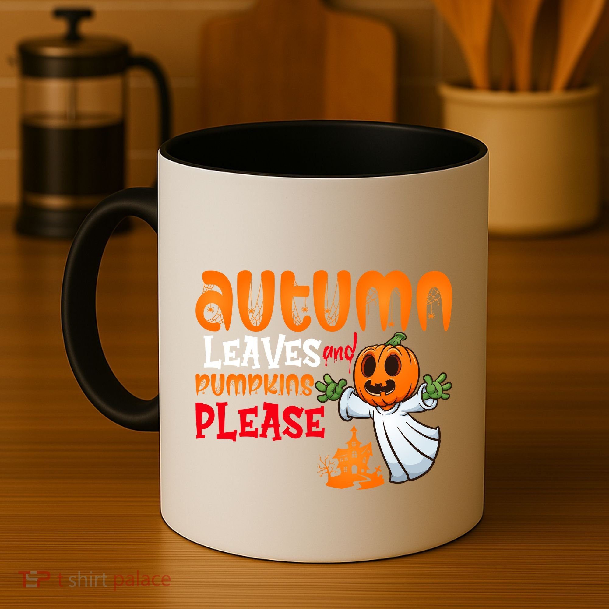 Autumn Leaves And Pumpkins Please Coffee Mug