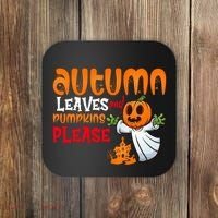 Autumn Leaves And Pumpkins Please Coaster thumb 0