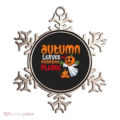 Autumn Leaves And Pumpkins Please Ornament