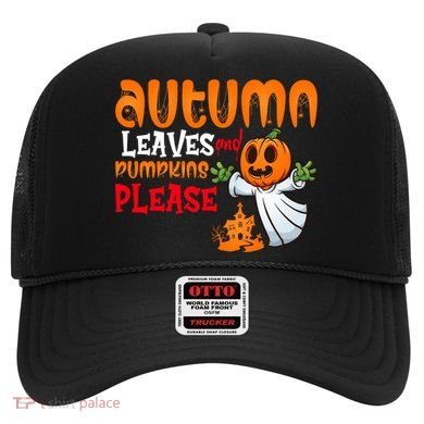 Autumn Leaves And Pumpkins Please Hat