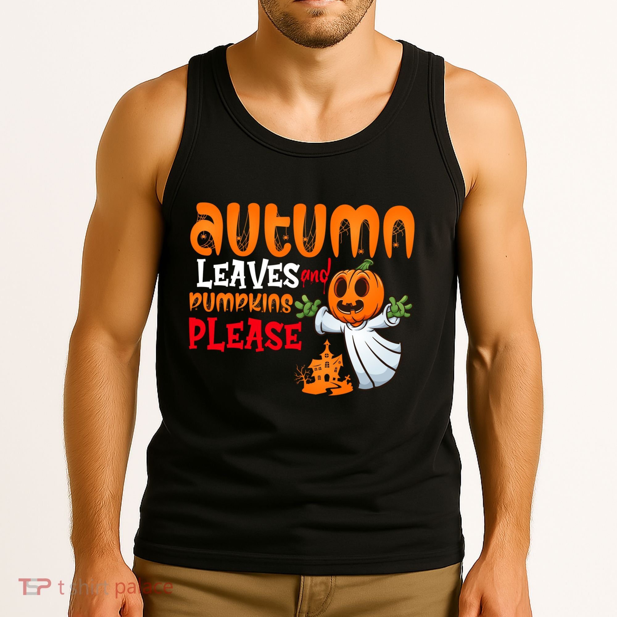 Autumn Leaves And Pumpkins Please Tank Top