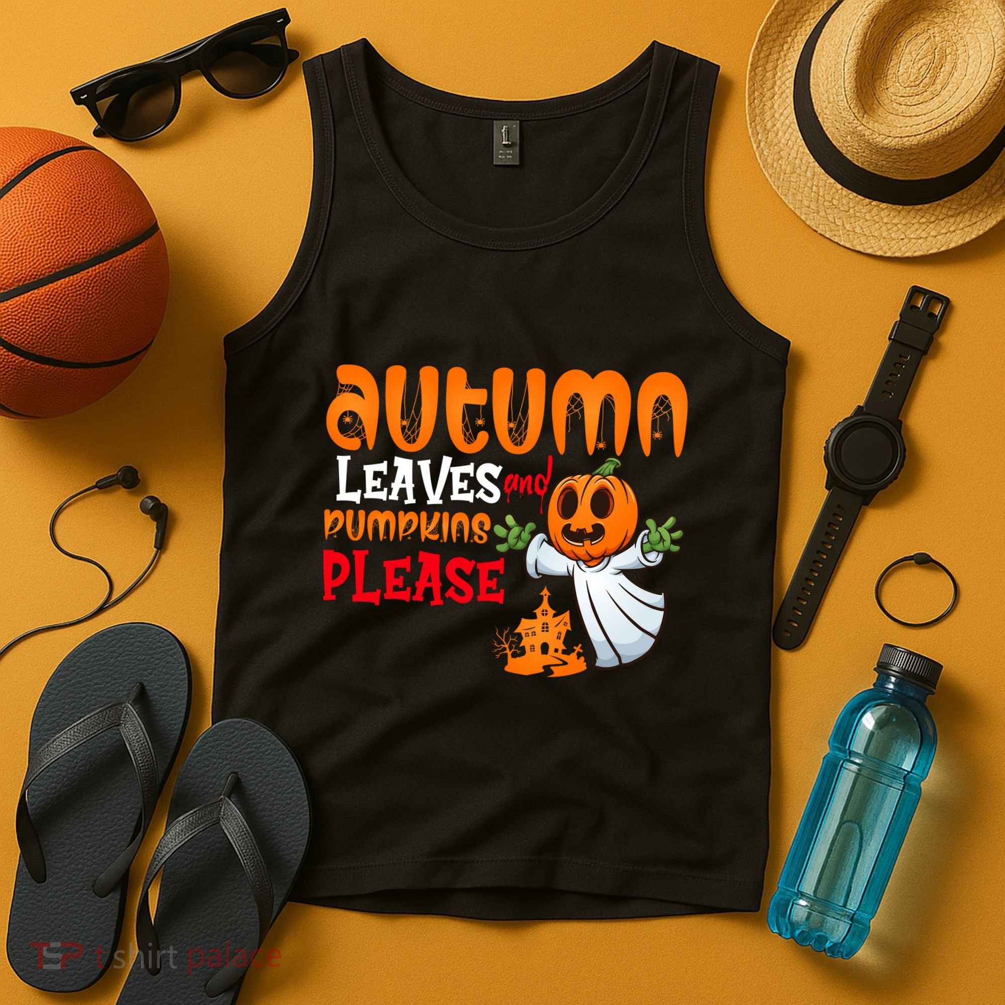 Autumn Leaves And Pumpkins Please Tank Top