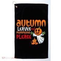Autumn Leaves And Pumpkins Please Golf Towel thumb 0