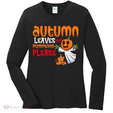 Autumn Leaves And Pumpkins Please Women's Long Sleeve Shirt