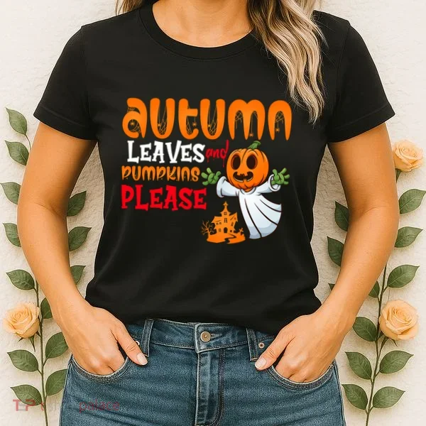 Autumn Leaves And Pumpkins Please Women's T-Shirt