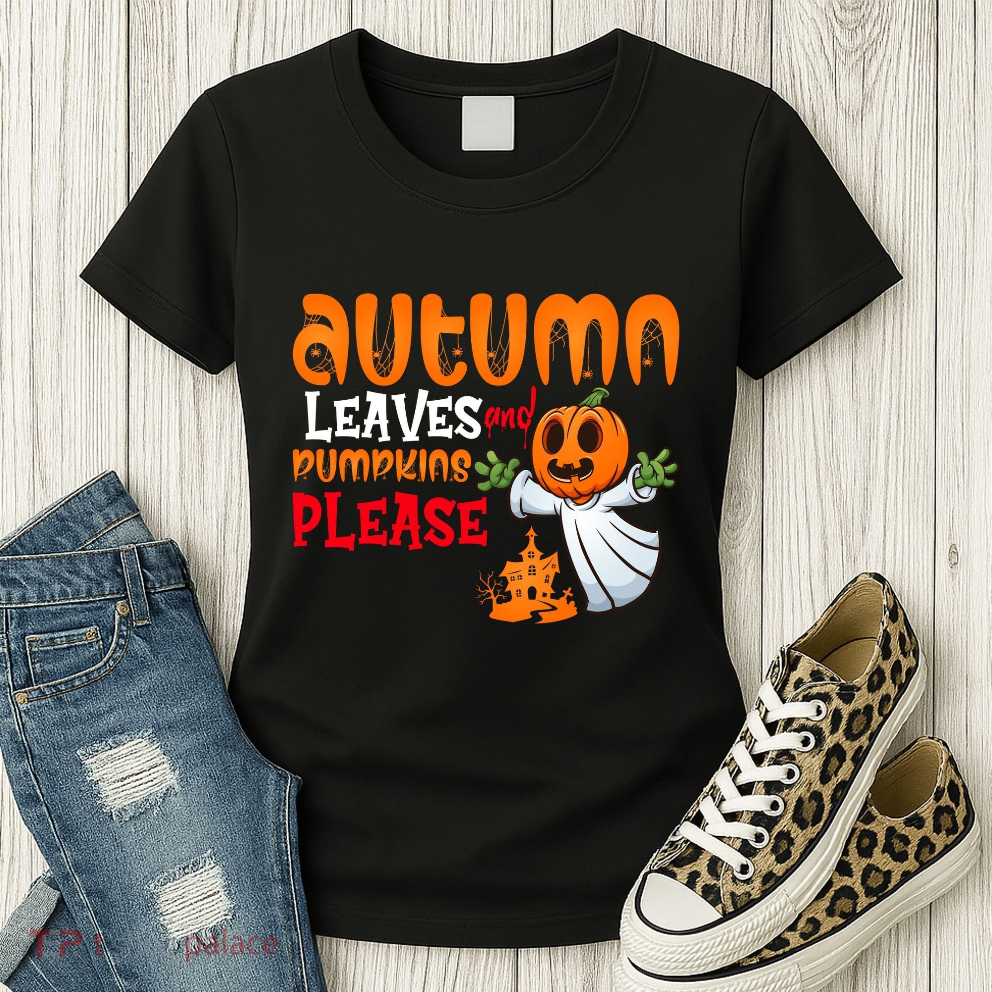 Autumn Leaves And Pumpkins Please Women's T-Shirt