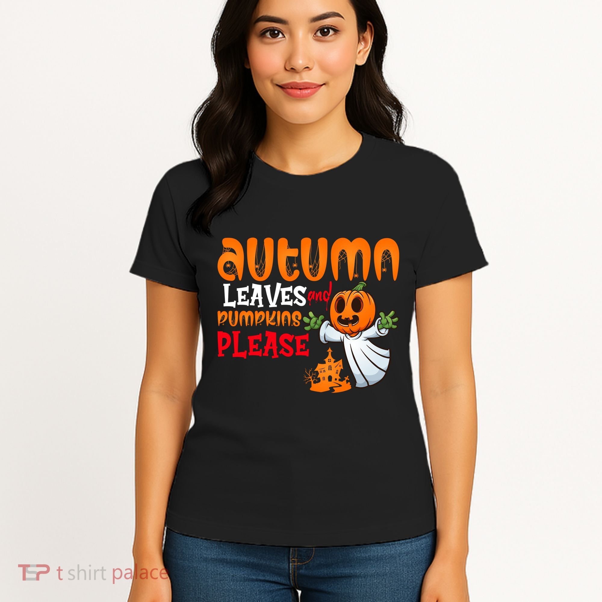 Autumn Leaves And Pumpkins Please Women's T-Shirt