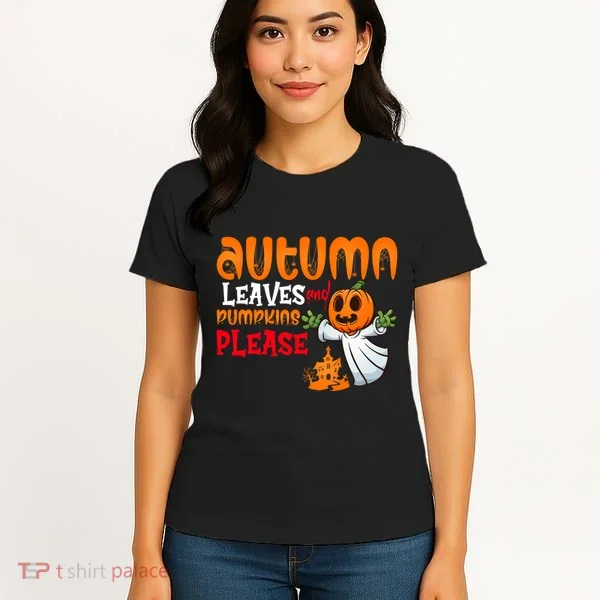 Autumn Leaves And Pumpkins Please Women's T-Shirt
