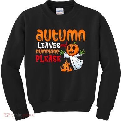 Autumn Leaves And Pumpkins Please Kids Sweatshirt