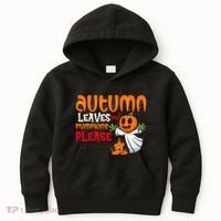 Autumn Leaves And Pumpkins Please Kids Hoodie thumb 0