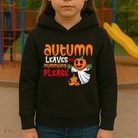 Autumn Leaves And Pumpkins Please Kids Hoodie thumb 3
