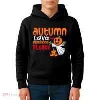 Autumn Leaves And Pumpkins Please Kids Hoodie thumb 4