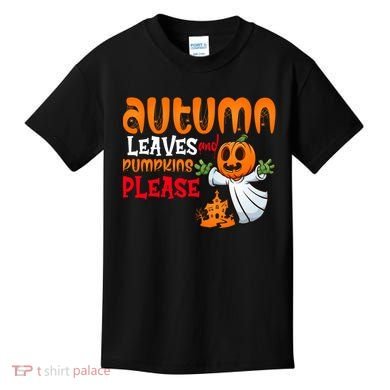 Autumn Leaves And Pumpkins Please Kids T-Shirt