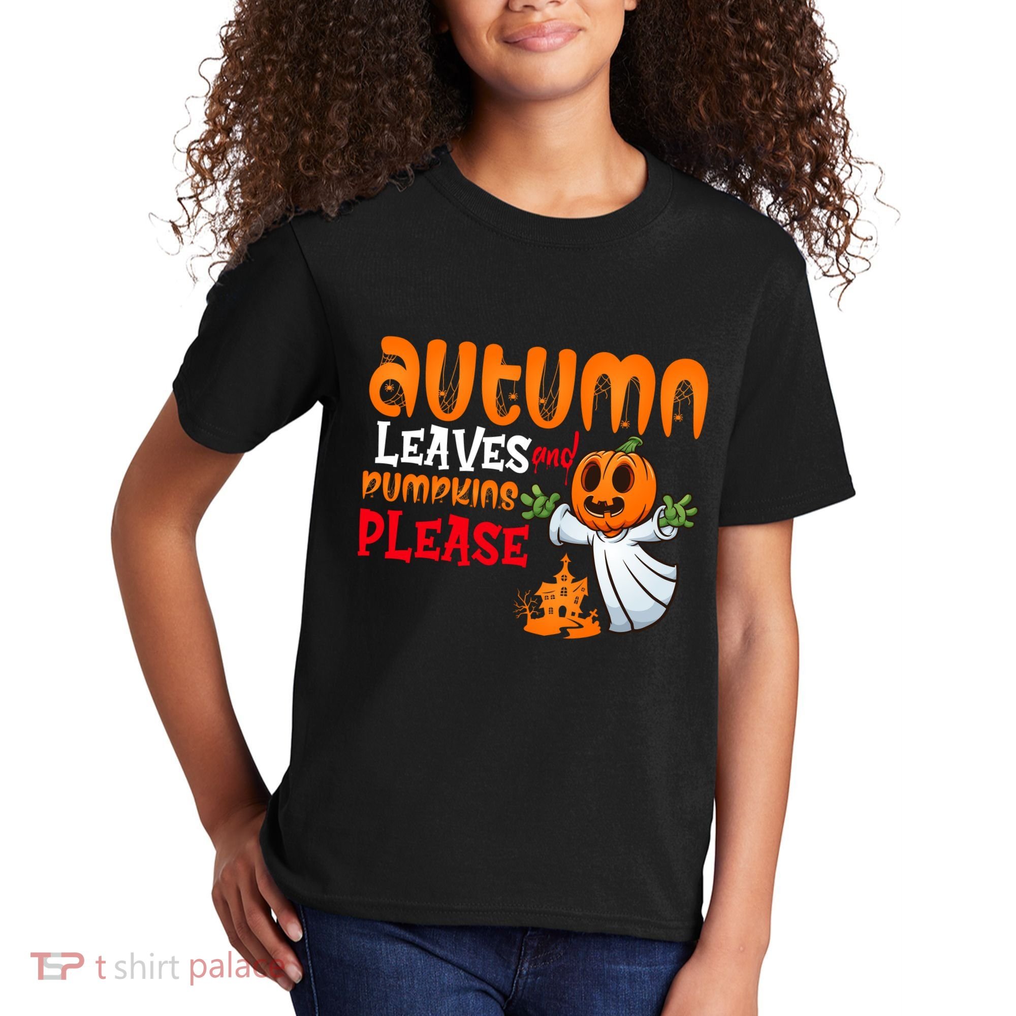 Autumn Leaves And Pumpkins Please Kids T-Shirt