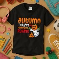 Autumn Leaves And Pumpkins Please Kids T-Shirt thumb 3