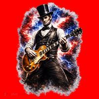 Abraham Lincoln Abe Lincoln Playing Guitar Santa Hat thumb 1
