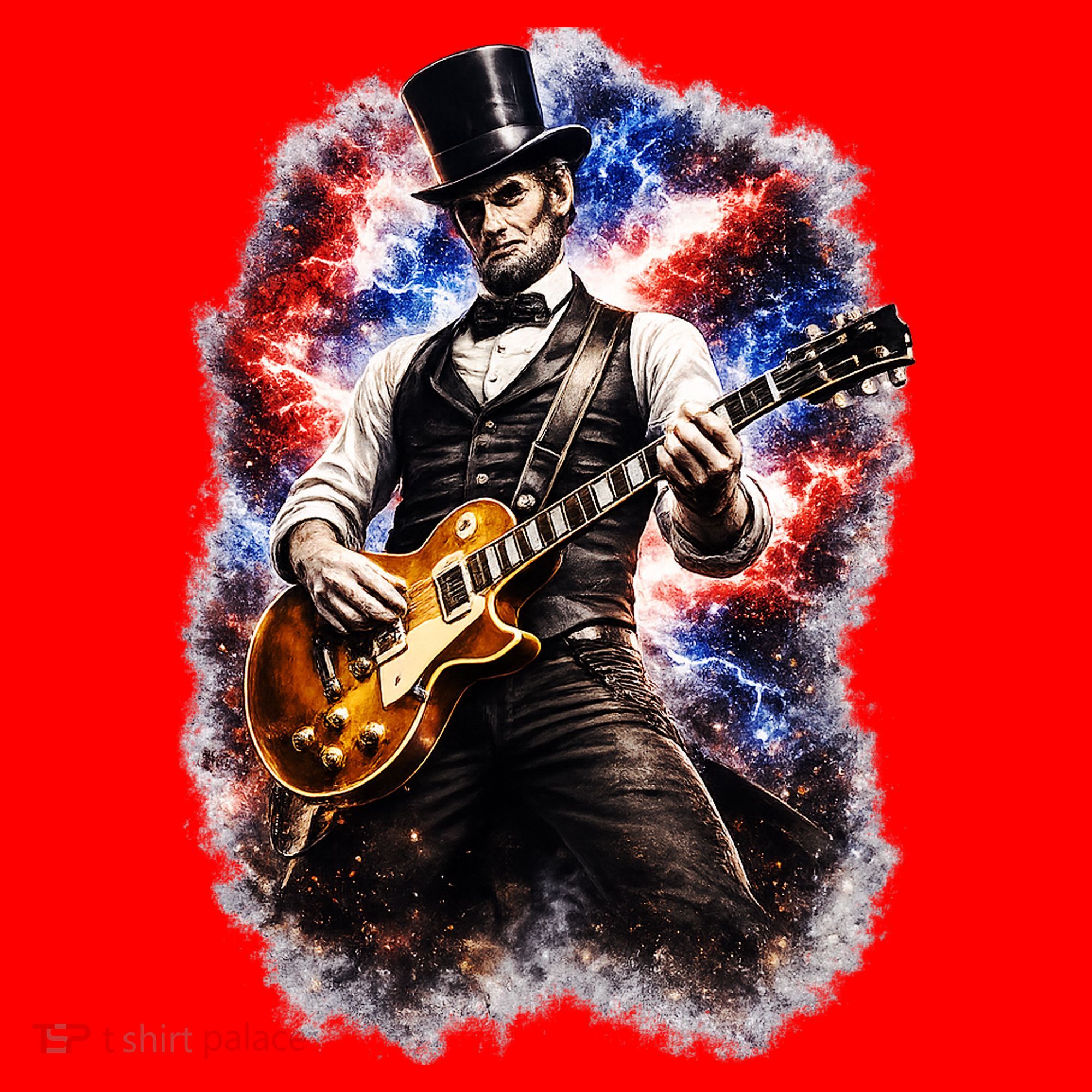 Abraham Lincoln Abe Lincoln Playing Guitar Santa Hat