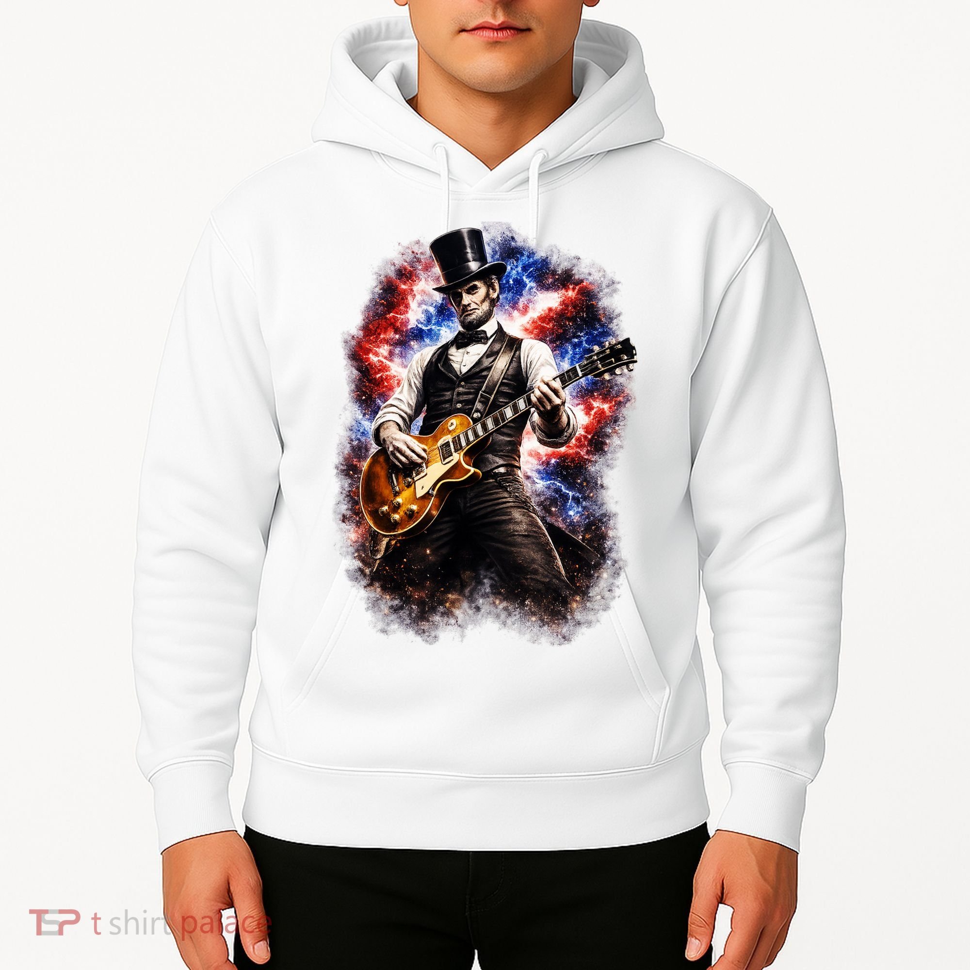 Abraham Lincoln Abe Lincoln Playing Guitar Hoodie