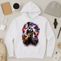 Abraham Lincoln Abe Lincoln Playing Guitar Hoodie thumb 3