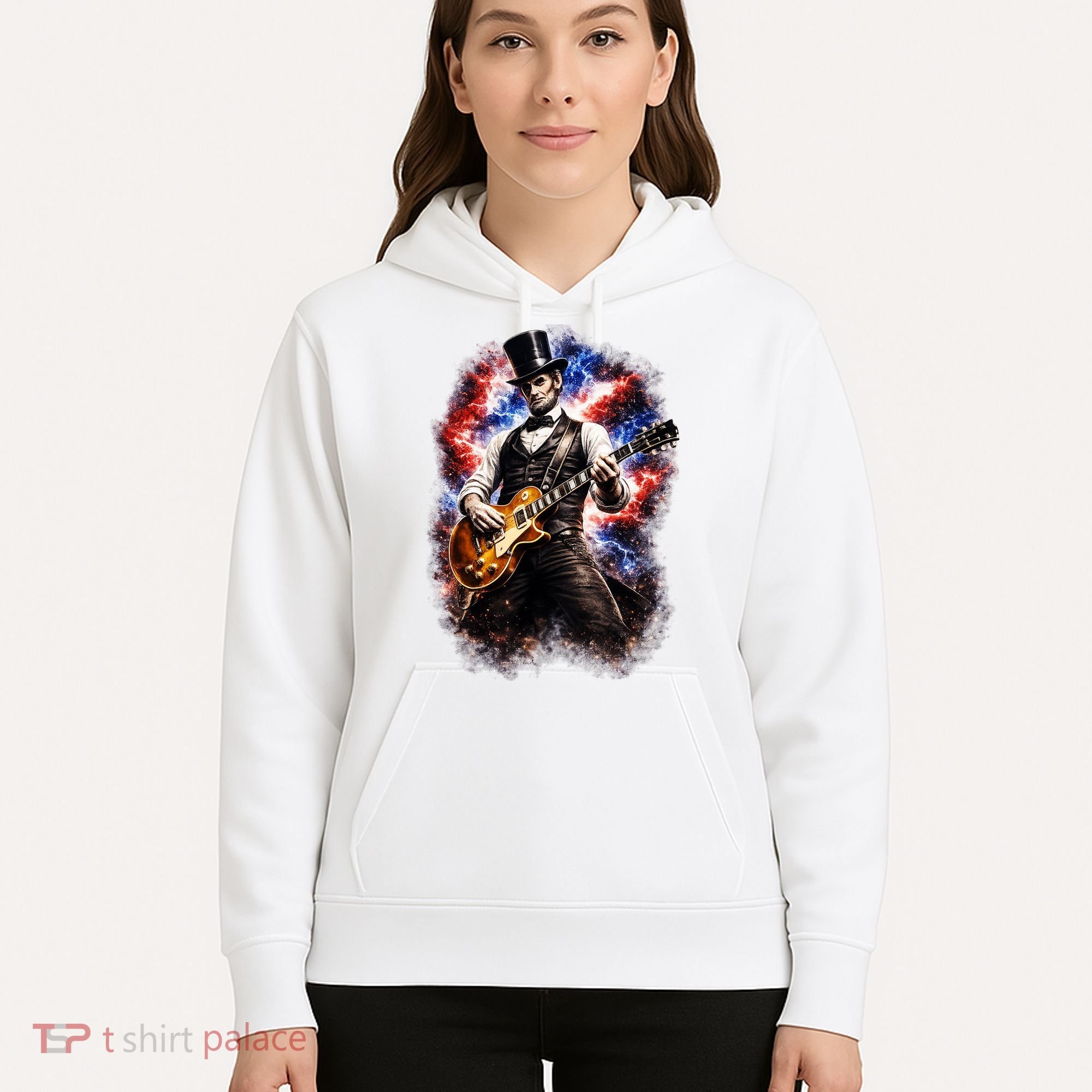 Abraham Lincoln Abe Lincoln Playing Guitar Hoodie
