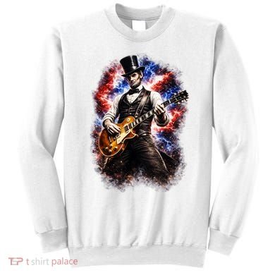 Abraham Lincoln Abe Lincoln Playing Guitar Sweatshirt