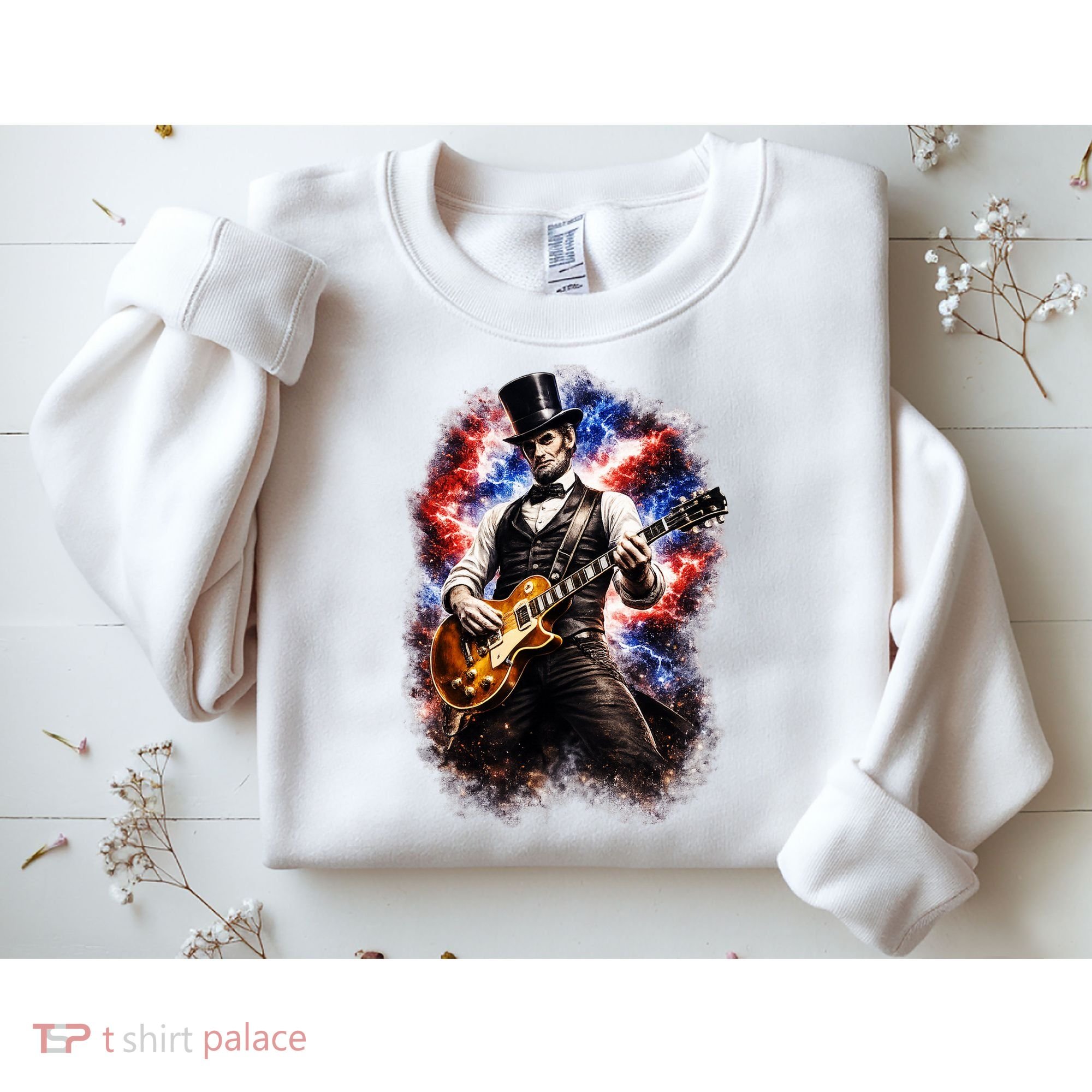 Abraham Lincoln Abe Lincoln Playing Guitar Sweatshirt