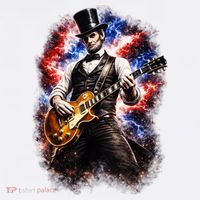 Abraham Lincoln Abe Lincoln Playing Guitar Sweatshirt thumb 3